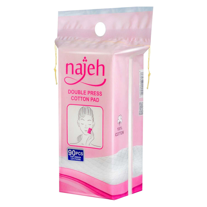 پد پاک کننده آرایش صورت ناژه مدل پنبه‌ای کد 02 بسته 90 عددی