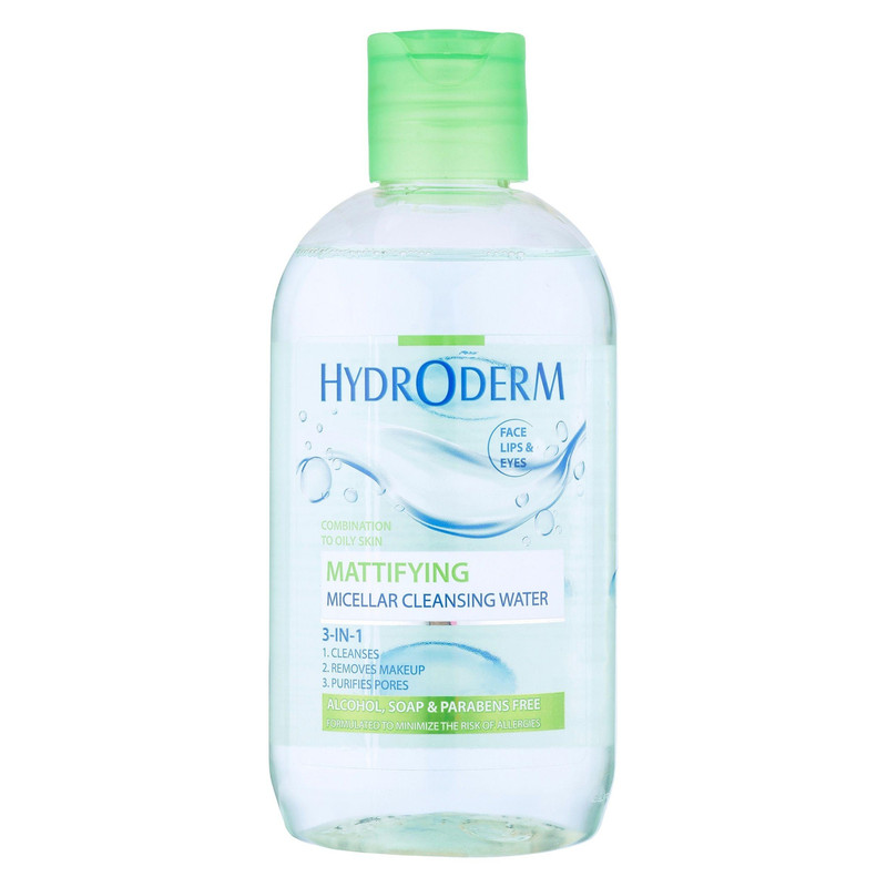 محلول پاک کننده آرایش صورت هیدرودرم مدل برگ مناسب پوست های حساس حجم 250 میلی لیتر